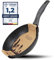 DIVORY Bratpfanne 32cm Induktion – Antihaft Beschichtete große Universalpfanne für alle Herdarten - Sichere Griffe, Spülmaschinen geeignet (Graues Holz, 32cm)