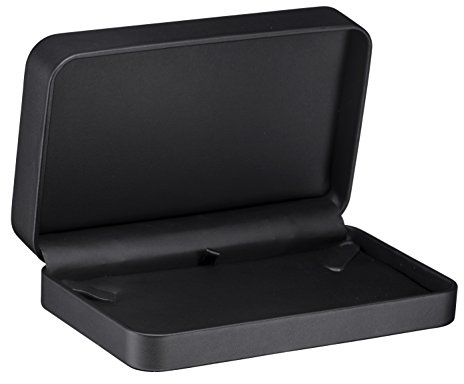 ALLURE - Rich Leatherette Necklace Box, Premium Black Luxury Diamond Necklace Case, Soft Velvet Interior. With Matching Black Interior Leather Ideal for Proposals, Engagement, Wedding Anniversary