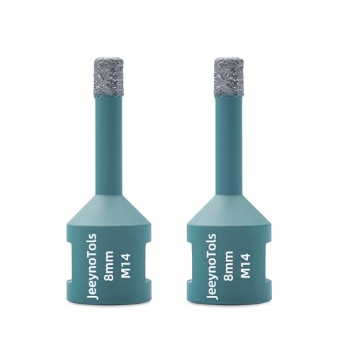 JeeynoTols Punta diamantata 8mm 2 pezzi - fresa diamantata gres porcellanato per piastrelle Sega per fori in piastrelle in ceramica di porcellana granito marmo con filettatura M14
