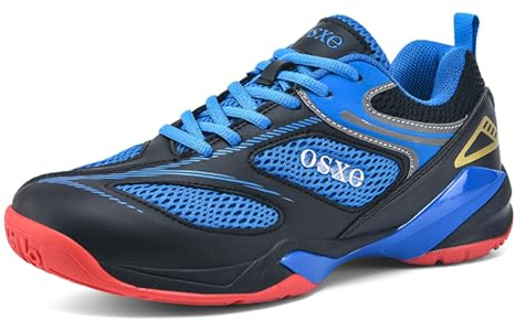 ZHENSI Badmintonskor Herr, Lätt pickleball Bordtennisskor Antisladd Fritidsbana Sportskor,Blue,42 EU