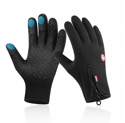 nutmanel Gants d'hiver Chauds à Ecran Tactile, Gants Hiver Homme Femme, Gants Antidérapants Coupe-Vent Gants, Gants de Cyclisme, pour Sports Course Conduite VTT Escalade Randonnée Résistants à l’Eau