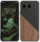 kwmobile Case Compatible with OnePlus Nord 4 5G - Hard Phone Cover with TPU Bumper and Wood/Carbon Back - Dark Brown/Black