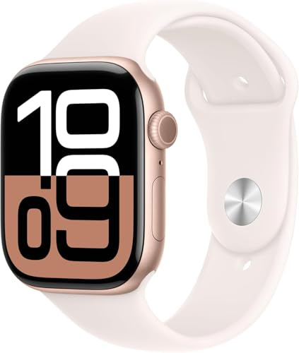 Apple Watch Series 10 [GPS, 46mm] Caja de Aluminio Oro Rosa de 46 mm y Correa Deportiva Rosa Rubor - Talla M/L. (Reacondicionado)