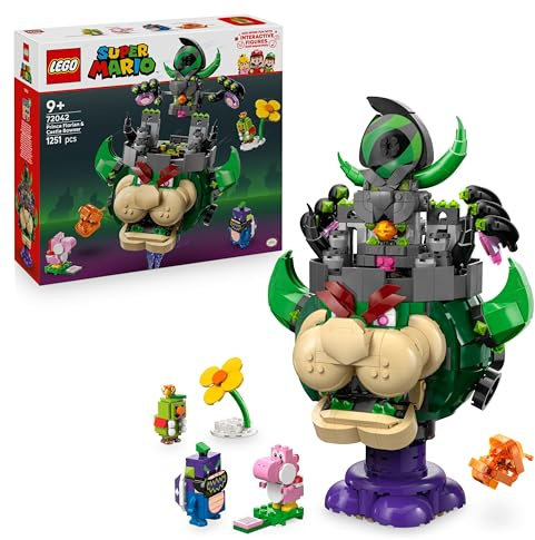 LEGO Super Mario Prince Florian & Castle Bowser - Interactive Toy with 4 Figures incl. Pink Yoshi, plus a Stand for Play & Display - Gamer Gift for 9+ Year Old Boys & Girls - 72042