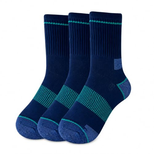 Mens Work Socks Wicking Breathable Cushion Comfortable Casual Crew Socks Outdoor Multipack Performance Hiking Trekking Walking Athletic Socks (UK, Numeric, 6, 11, Regular, Regular, 3, Black & Green)