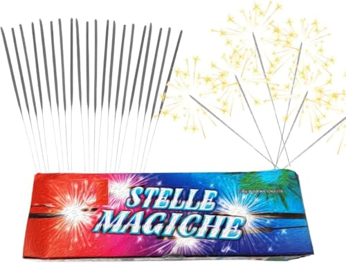 200 Candeline Magiche 17cm Scintille Luminose - Kit 20 Confezioni da 10 Bastoncini Scintillanti - Perfette per Matrimonio, Compleanno, Capodanno, Feste All'aperto e Party