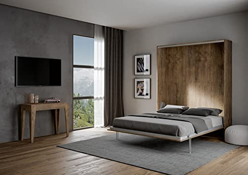 Generico Letto a Scomparsa Verticale Aretusa, 160 cm, Noce, Salvaspazio