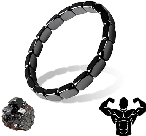 Hemys Bracelet en hématite magnétique pour homme, confortable à porter, réglable de qualité supérieure, redonne confiance à vos bords, cadeau pour papa, mari, petit ami