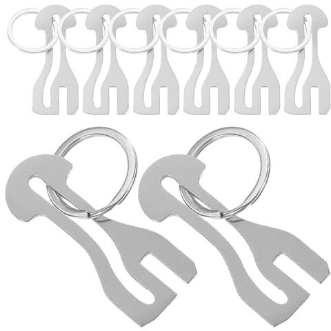JOINPAYA 8pcs Shopping Cart Metal Keyring Trolley Token Keychain Portable Coin Holder for Grocery Cart Unlocking