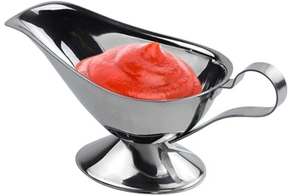 Salsiera In Acciaio Inossidabile - Per Salse Da 10 Once Con Manico, Da Portata Durevole, Contenitore Per Condimenti Multiuso | Barchette Di Sugo Per Di Casa, Pranzi, Condimenti