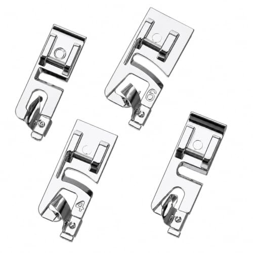 Hadnves Narrow Rolled Hem Foot Invisible Quilting Patchwork Foot Sewing Zipper Feet for All Low Shank Snap Sewing Machines Presser