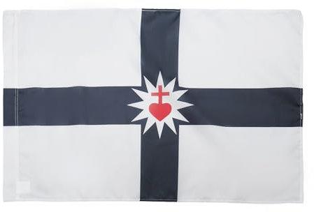 AZ FLAG - Drapeau Vendée militaire - 150x90 cm - Drapeau Vendéen Catholique 100% Polyester Avec Fourreau et cordelette - Pavillon 110 g