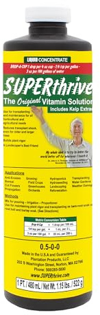 Superthrive VI30155 Hydrogarden Vitamin Solution, Plant nutrients, Plastic bottle, Multi, 1 Pint