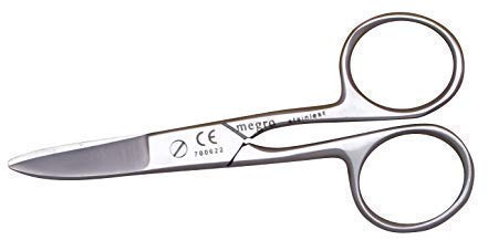 Nagelschere 10 cm Schere Stahl matt CE Norm gebogen oder gerade von Megro(gebogen)