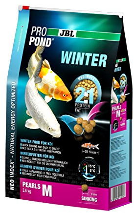JBL Winterfutter für Koi, Sinkende Futterperlen, Saisonfutter, ProPond Winter, Größe M, 3,6 kg