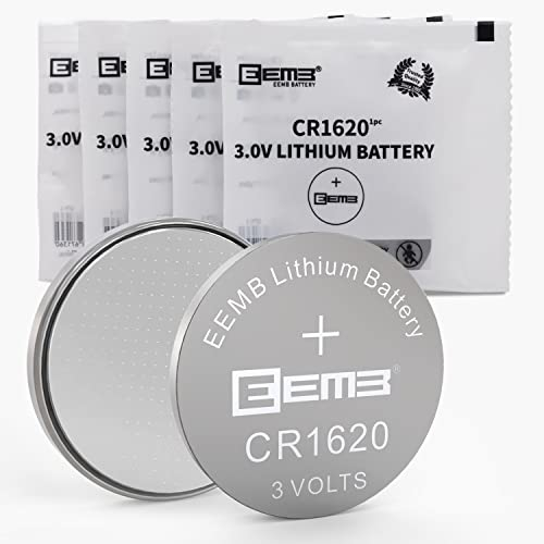 EEMB 5 Pack CR1620 Batterie 3V Lithium Batterie Knopf Münzzelle Batterien 1620 Batterie ECR1620 DL1620 für Uhr Schlüsselanhänger Taschenrechner Auto Fernbedienung Fernbedienung Spiel Spielzeug