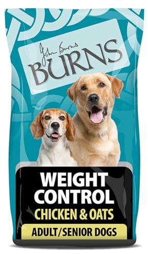 Burns Pet Nutrition Hypoallergenic Complete Dry Dog Food Adult and Senior Dog Weight Control Chicken and Oats 12 kg