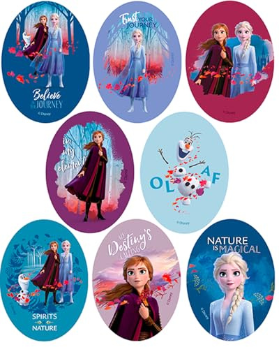 8 toppe serigrafate per bambini da stirare sui vestiti. Applicazioni termoadesive per riparare e decorare pantaloni, giacche, maglioni, zaini. Frozen)