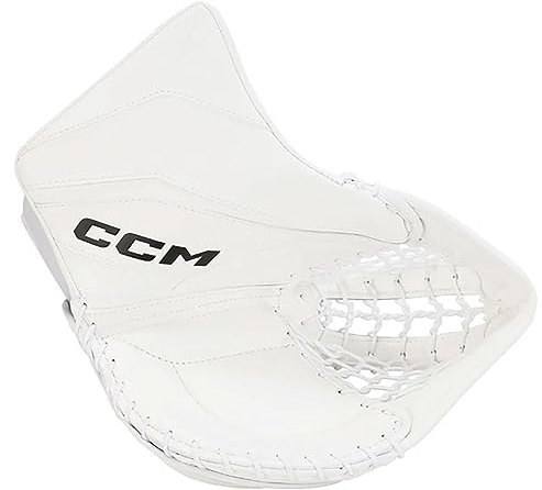CCM EFLEX 6.5 Guanti da portiere da hockey su ghiaccio Catcher, Junior (Bianco/Bianco/Bianco/Bianco, Regolare)
