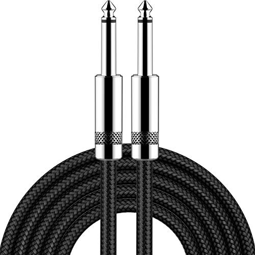 New Bee Guitar Cable 3m/10ft Electric Guitar Instrument Cable Bass AMP Cord 1/4 inch Straight to Straight Jack Lead for Electric Guitar, Bass Guitar, Electric Mandolin, Pro Audio, Black