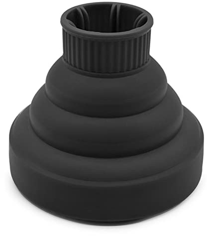 Diffuser Haare Für Lockiges Haar, Diffusor Föhn Universal, Faltbarer Silikon Diffuser Cap, Haartrockner & Zubehör, Tragbarer Haardiffusor-Aufsatz Für Reisen(Schwarz)