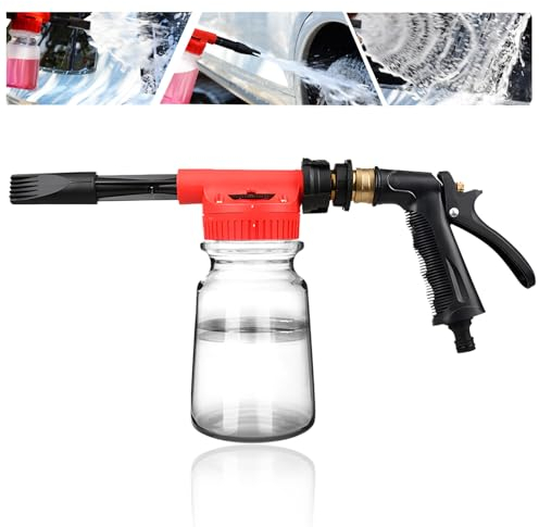 Willcrew Schaumsprüher, 1000ml Großraum-Schaumsprüher mit zwei Sprühmodi, Verstellbare Schaumpistole für Autowäsche & Bewässerung geeignet