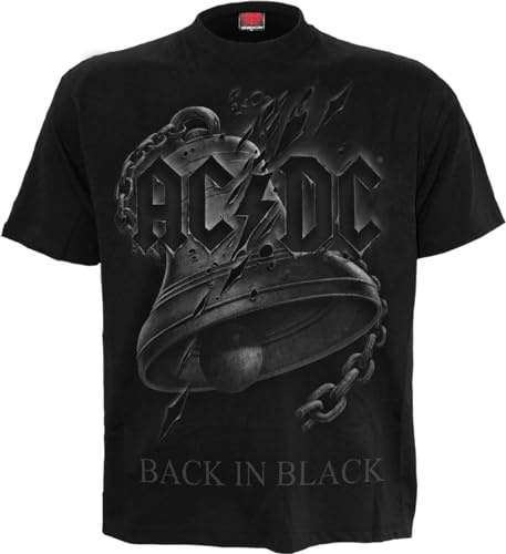 AC/DC - Back in Black Torn - Front Print T-Shirt Black - L