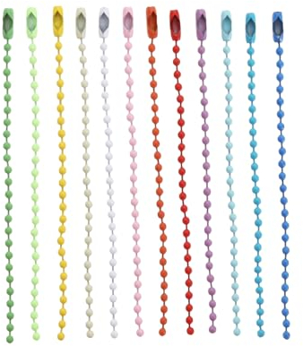 „VGOL 400 Stück bunte Kugelkette, Kugelkette, Metallkette zum Aufhängen, Anhänger, Perlenkette, Metallkugelkette, Schnalle für Schlüsselanhänger, Halskette, Schmuck, hängende Verzierung