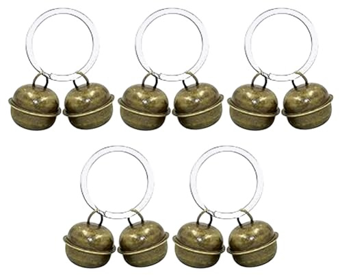 FSSTUD Lot de 5 clochettes pour collier de chien et chat - Cloches de suivi de la propreté - Clochette vintage - Décorations pour collier de chat avec anneau fendu