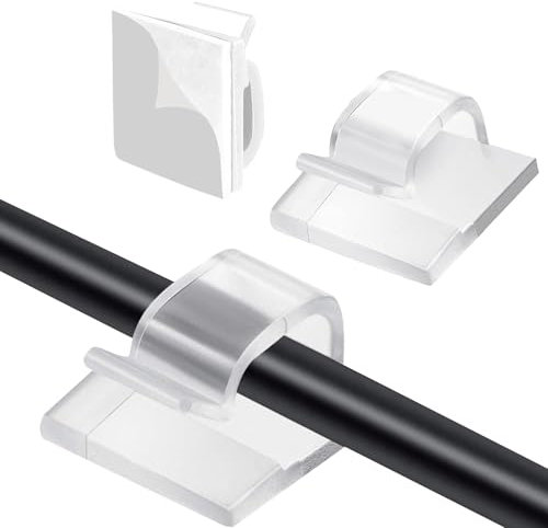 YIXINHE Kabelhalter Selbstklebend, 60 Stück Kabelclips,kabelbefestigung,Transparent, 3M-Kleber, für Kabelmanagement & Weihnachtsdekoration,kabelklemmen selbstklebend.