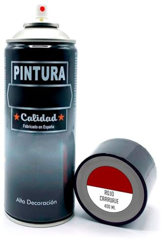 AC - Bote de Pintura en Spray - Fabricado en España - Ideal para cualquier superficie, Madera, Metal, Cartón, Piedra o Cerámica - Capacidad de 400 ML - Color Rojo Carruajes