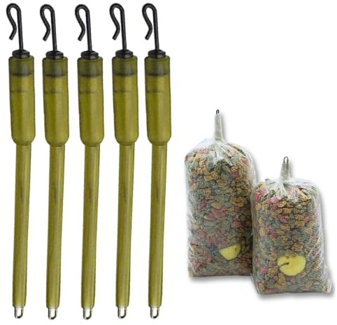 EUROKAN TACKLE Quick Change PVA Bag Stems 70mm Green Solid Bag Carp Fishing Stems Quick Rig Change Sleeves 1/5 / 10/20 Pack (Quick Change Swivel, 20)