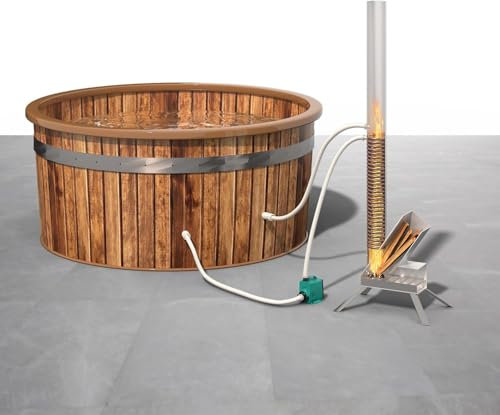 ECO POOLTECH - Riscaldamento per piscina, in legno, con legna da ardere in titanio, per esterni, pompa di calore per piccola piscina, vasca idromassaggio, stufa a legna