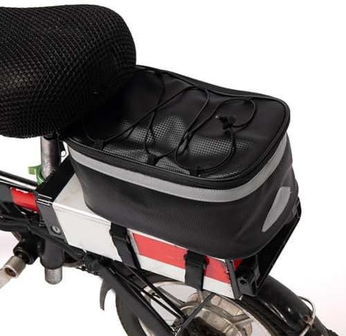 Sacoche de vélo 6 L, sac de rangement réfléchissant pour porte-bagages arrière, sacs de siège arrière en polyuréthane imperméable