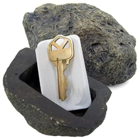 Hide-a-Spare-Key Fake Rock - Looks & Feels like Real Stone - Safe for Outdoor Garden or Yard, Geocaching 2 PACK