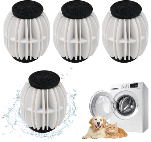 Acchiappa Peli per Lavatrice, 4 Pcs Cattura Peli Lavatrice Riutilizzabili, E Rimuovere Capelli Di Animali Domestici E Lanugine Da Abbigliamento