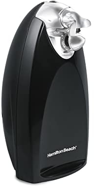 Hamilton Beach Electric Automatic Can Opener with Auto Shutoff, Knife Sharpener, Cord Storage, and SureCut Patented Technology, Extra Tall, Black