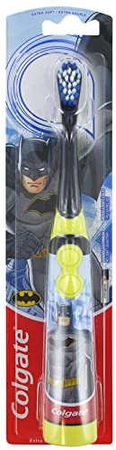 Colgate Kids Battery Batman Extra Soft Bristles Toothbrush, 3+ Years, with Sonic Vibrating Bristles to remove more plaque and Slim easy to hold handles