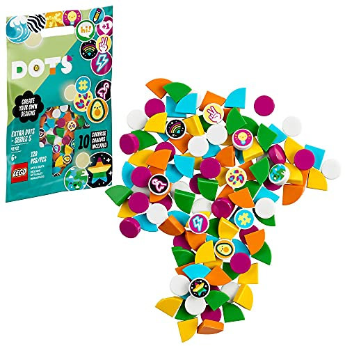 LEGO DOTS Extra DOTS – Series 5 (41932) DIY Craft Decoration Kit; Little Surprise Bag Full of Collectible Tiles Encourages Kids to Explore New Tools of Self-Expression; New 2021 (120 Pieces)