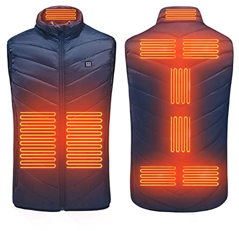 Bseical Gilet Riscaldato, Gilet Riscaldato Uomo Donna, Caccia Gilet, Usb Gilet Riscaldante Elettrico, Regolabile Lavabile Giacca Riscaldabile, 3 Livelli Di Temperatura, Per Caccia, Campeggio (M, blu)