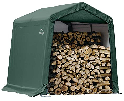 ShelterLogic Folien Zeltgarage Gerätehaus | Grün | 240x240x240 cm