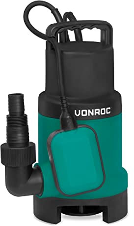 VONROC Pompe submersible 900W - 16000l/h- Pour eaux usées et propres- Avec interrupteur à flotteur