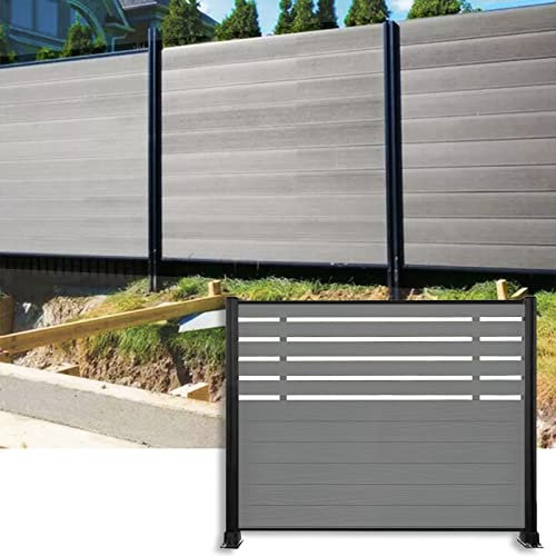 WPC Valla De Jardín Decorativas 100 120 140 160 180 Cm Valla De Techo De Barandilla De Patio Trasero, Poste De Aluminio Para Pared De Privacidad Para Cerca De Jardín Y Porche Delantero De Deckorators,
