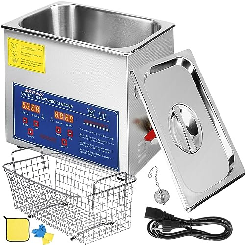 10L Ultrasonic Cleaner with Heater and Timer, 240W Stainless Steel Ultrasonic Cleaning Machine, Professional Ultrasonic Parts Cleaner Ultrasound Cleaning Machine for Lab Tools Auto Parts