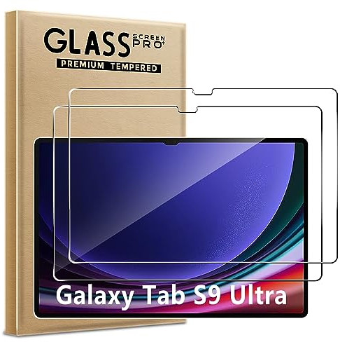 WFTE [2 Stück Schutzfolie Kompatibel für Samsung Galaxy Tab S10 Ultra/S9 Ultra 14.6 Zoll Panzerglas Schutzfolie 9H Härte, Anti-Kratzen, Anti-Öl, Anti-Bläschen Displayschutzfolien