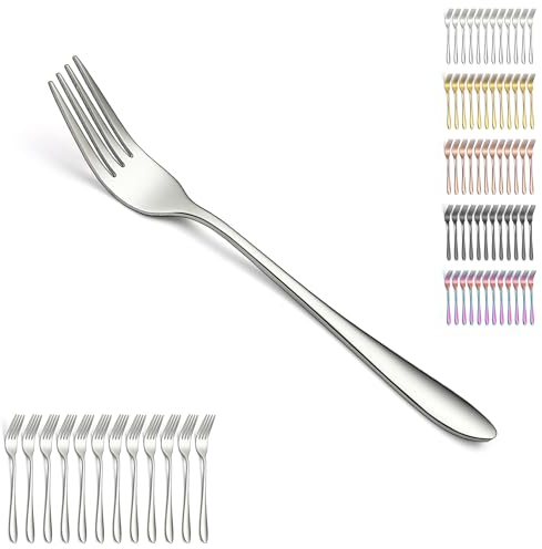 Berglander Set di forchette da tavola da 12pcs da 20,5 cm, set di forchette da tavola in acciaio inossidabile per casa, ristorante, pranzo quotidiano, facile da pulire e lavabile in lavastoviglie