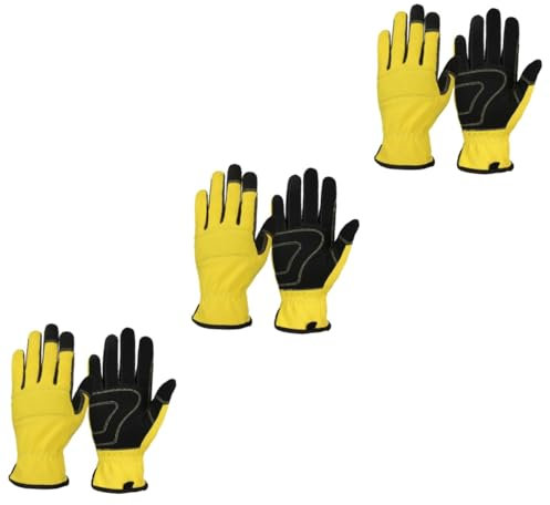 ABOOFAN 3paare Gartenhandschuhe Atmungsaktive Schutz Und Arbeitshandschuhe XL Gelb Für Gartenarbeit Reparaturen Und Langlebig Und Schützend Für Außenbereich