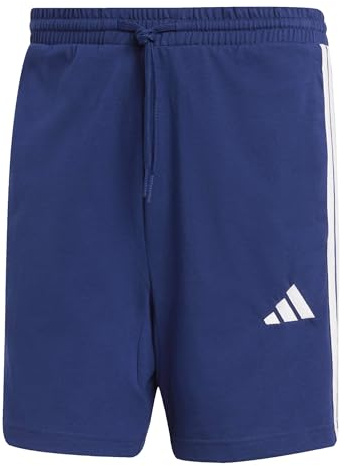 adidas Men's Essential Three Stripes Single Jersey Short 7In Shorts, Dark Blue/White, M