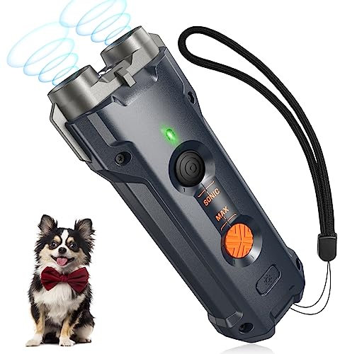 Antibell Ultraschall Gerät, Ultraschall-Hundevertreiber 30 Fuß, Anti Bell Gerät Hunde, 3-in-1-Bellkontrollgerät LED-Licht, Gerät zum Stoppen des Bellens von Hunden, Hundestopper für drinnen und drauße