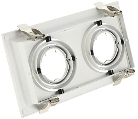 Cabilock Foco Doble Cabezal Anillo Embellecedor Lámpara Techo Led Resistente Plástico y Aluminio Adaptable Cocina Comedor Dormitorio